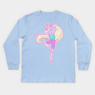 Modern Dance Unicorn Kids Long Sleeve T-Shirt